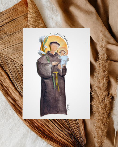 St Anthony Print, st Anthony art, st Anthony, catholic icon st Anthony, st anthony prayer